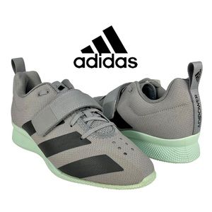 Adidas Adipower Men 8.5 Gray Mint‎ Weightlifting Training Shoes